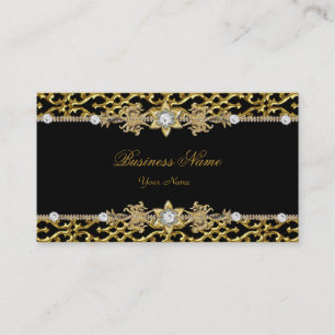 Elegante Klasse Zilveren Zwarte Diamant 3 Visitekaartje