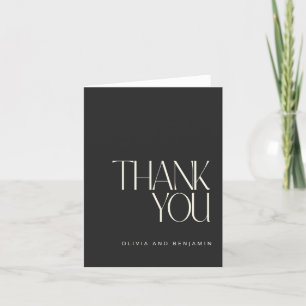 Elegante Klasse Zwarte Eenvoudige Moderne Aangepas Bedankkaart