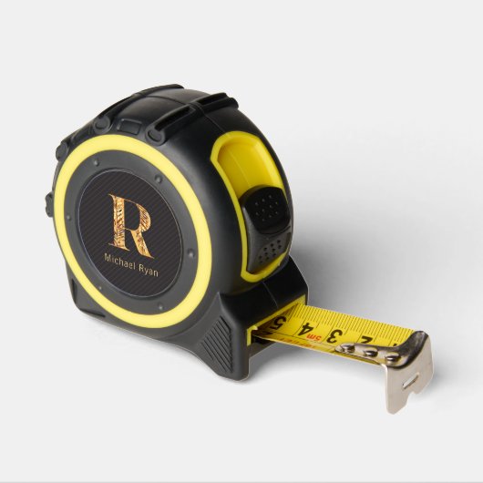 Elegante Klasse Zwarte & Gouden Gepersonaliseerde Rolmaat (Hoek)