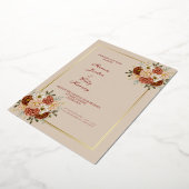 Elegante Klassiek zijn & bruine bruiloft uitnodigi Folie Uitnodiging (Gedraaid)