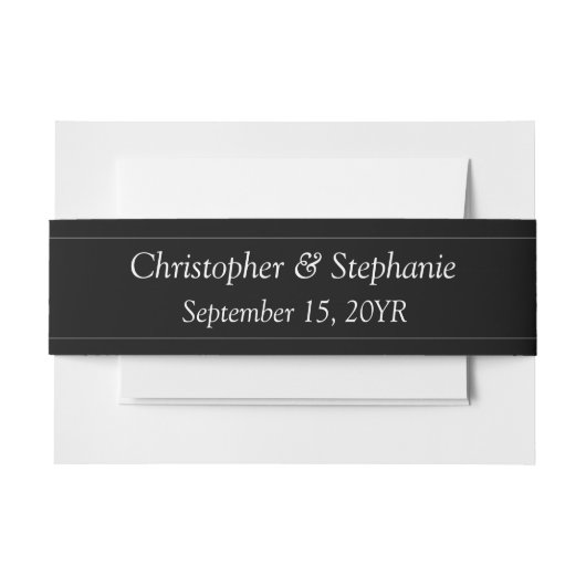 Elegante Klassieke Aanpasbare Witte Script Trouwd Uitnodigingen Wikkel (Voorkant Voorbeeld)