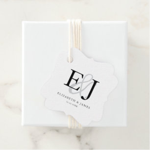 Elegante klassieke Ampersand Monogram bruiloft Bedankjes Labels