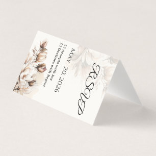 Elegante Klassieke Beige Magnolia RSVP Kaart