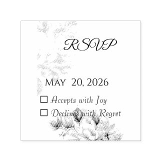 Elegante klassieke Beige Magnolia RSVP-kaart Zelfinktende Stempel