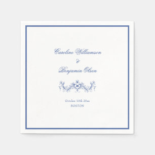 Elegante klassieke blauwe Franse landelijke bloemi Servet