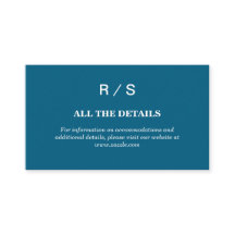 Elegante Klassieke Blauwe Monogram Bijlagekaart