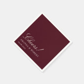 Elegante Klassieke Bourgogne Bruiloft Klinkt Servet (Hoek)