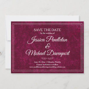 Elegante Klassieke Bourgondië Bes Save-the-Date-Hu Save The Date