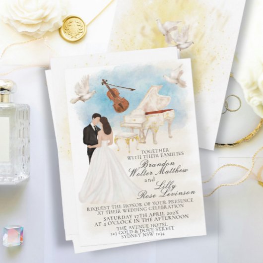 Elegante klassieke bruiloft met bruid & bruidegom kaart