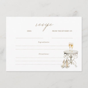 Elegante Klassieke Champagne Bruidsfeest Recept Informatiekaartje