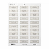 Elegante klassieke chique lichtgrijs retouradres etiket (Full Sheet)