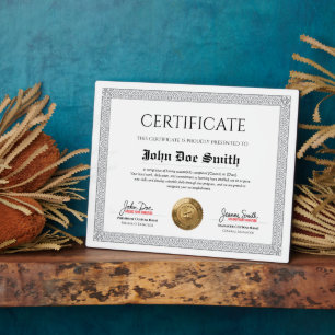 Elegante klassieke diploma certificaat goud folie fotoplaat