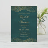 Elegante klassieke donkergroene gouden geometrisch kaart (Staand voorkant)