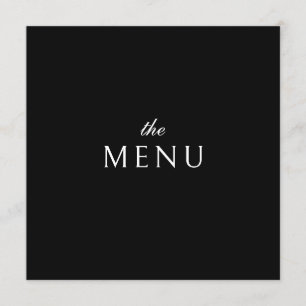 Elegante klassieke formele zwart bruiloft diner menu