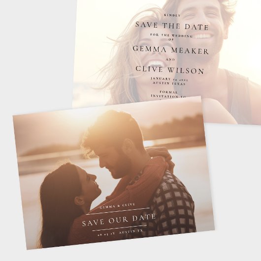 Elegante klassieke foto bruiloft save the date