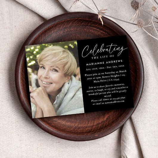 Elegante klassieke fotoviering van het levensmonum kaart