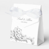 Elegante klassieke Franse rococo floraal Bedankdoosjes (Voorkant Zijde)