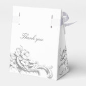 Elegante klassieke Franse rococo floraal Bedankdoosjes (Achterkant)
