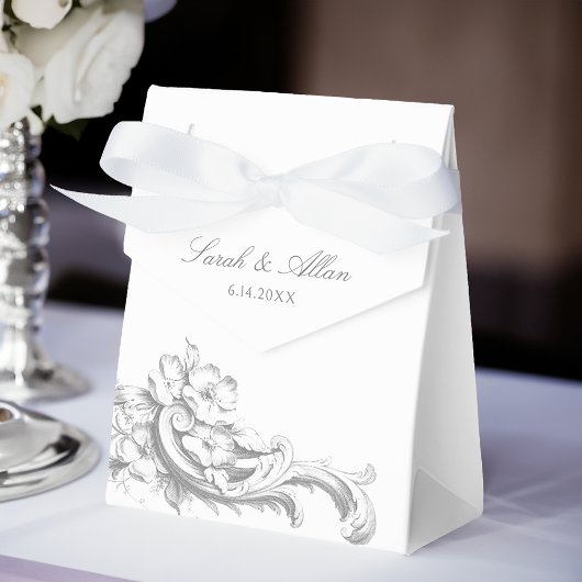 Elegante klassieke Franse rococo floraal Bedankdoosjes