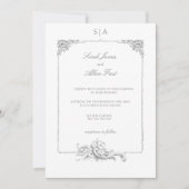 Elegante klassieke Franse rococo floraal Kaart (Voorkant)