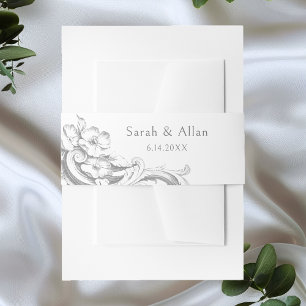 Elegante klassieke Franse rococo floraal Uitnodigingen Wikkel