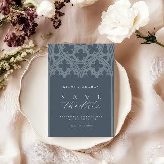 Elegante Klassieke Gotische Kathedraal Orion Blauw Save The Date