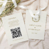 Elegante klassieke gouden bruiloft QR-code Details Informatiekaartje