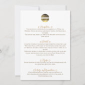 Elegante klassieke gouden bruiloft receptie uitnod kaart (Achterkant)