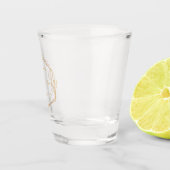 Elegante Klassieke Gouden Monogram Beginletter Tro Shot Glas (Rechts)