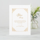 Elegante Klassieke Gouden Schrift Iftar-feest Kaart (Staand voorkant)