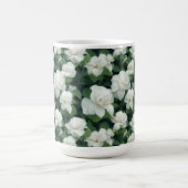 Elegante klassieke groene botanische witte bloemen koffiemok (Center)