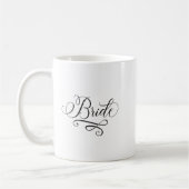 Elegante klassieke kalligrafie bruid zwart en wit koffiemok (Links)