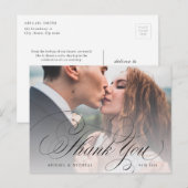 Elegante klassieke kalligrafie foto dank u briefkaart (Voorkant / Achterkant)