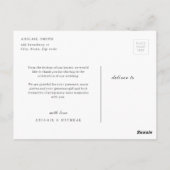 Elegante klassieke kalligrafie foto dank u briefkaart (Achterkant)