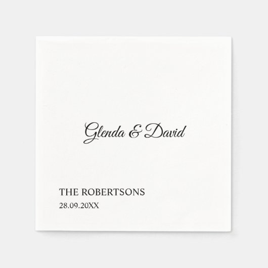 Elegante klassieke kalligrafie gepersonaliseerde b servet (Voorkant)