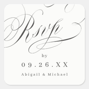 Elegante klassieke kalligrafie  rsvp stickers