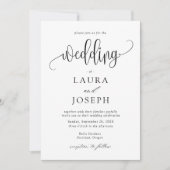 Elegante klassieke kalligrafie script bruiloft kaart (Voorkant)