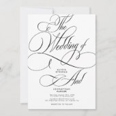Elegante klassieke kalligrafie script bruiloft kaart (Voorkant)