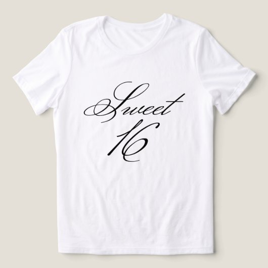 Elegante klassieke kalligrafie Sweet 16 Tri-Blend Shirt (Design voorkant)
