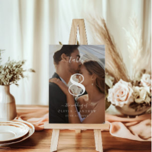 Elegante klassieke kalligrafie trouwfoto kaart