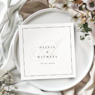 Elegante klassieke kalligrafie vintage trouw serve servet