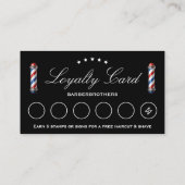 Elegante klassieke kapper paal zwart loyaliteit visitekaartje (Achterkant)