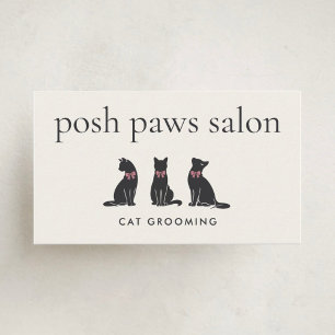Elegante Klassieke Kattenverzorging Visitekaartje