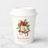 Elegante Klassieke Kerst Papieren Bekers - Rood &  (Voorkant)