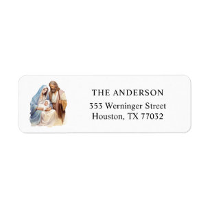 Elegante klassieke kerststal etiket