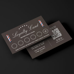 Elegante Klassieke Loyalty Barber Pole Espresso Visitekaartje