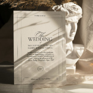 Elegante Klassieke Luxe Lichtgrijze Monogram Bruil Kaart