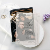 Elegante Klassieke Luxe Lichtgrijze Monogram Bruil Vellum Uitnodigingen