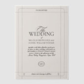 Elegante Klassieke Luxe Lichtgrijze Monogram Bruil Vellum Uitnodigingen (Voorkant)