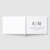Elegante Klassieke Minimale Monogram Huwelijk Gastenboek (Volledig)